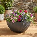 Pflanzkübel Schale Kunststoff Anthrazit Ø40cm H18,5cm | Floristik24.de