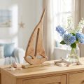 Deko Segelboot Holz auf Sockel Natur Maritim H57,5cm | Floristik24.de