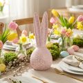 Hasenkopf Deko Ostern Rosa Gold Krakelee 10x11x28cm | Floristik24.de