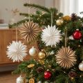 Papiersterne Weiß Braun 16cm Weihnachtsdeko 6er Set | Floristik24.de