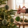 Weihnachtskugeln Papier Wabenkugeln Grün Gold 7cm 4 Stk Deko | Floristik24.de