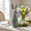 Deko Hase Deko-Osterhase Beflockt Graugrün H47cm | Floristik24.de