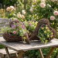 Rebe Pflanzherz Deko-Herz aus Holz und Draht, DIY Geschenkidee, Garten Tischdeko, Wanddeko Herzform, Set 3 Stück 30x20x6cm | Floristik24.de