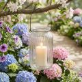 Laterne Glas Windlicht zum Hängen Henkel H18cm | Floristik24.de