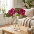 Künstliche Hortensien Pink Zweig Blüte Blätter 43cm 2St | Floristik24.de