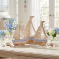 Segelboot Deko Aufsteller Holz Natur Hellblau 25,5×16,5cm 3 St | Floristik24.de