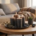 Durchgefärbte Kerzen Anthrazit Stumpenkerzen 60×80mm 4St | Floristik24.de