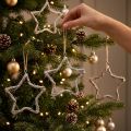 Weihnachtsdeko Stern Ulme Sterne zum Aufhängen Weiß gewaschen 20cm 4St | Floristik24.de