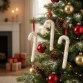 Zuckerstangen Hänger Weiß Bunt Glitter Deko 30cm 4er Set | Floristik24.de