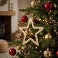 Weihnachtsanhänger, Sterndeko für den Advent, Dekostern Golden 14×14cm | Floristik24.de