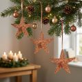 Dekostern zum Hängen, Adventsdeko, Metallanhänger Kupferfarben 12×13cm 3St | Floristik24.de