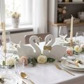 Deko-Schwäne Hochzeit Holz Weiß Gold 12x13cm 2 St | Floristik24.de