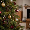 Weihnachtsdeko Glitzer-Sterne zum Hängen in Berry Glitter, 40er Set, 7,5cm - Festliche Anhänger für Tannenbaum und Fenster | Floristik24.de