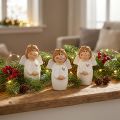 Entzückender Keramik-Engel mit Goldakzenten Weiß 7 cm – Geschenkidee und liebevolle Dekoration – 6 St | Floristik24.de