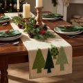 Tischläufer Weihnachten Tannenbäume Grün 140x41,5cm | Floristik24.de