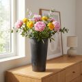 Bodenvase schwarz Vase Plastik Anthrazit Ø17,5cm H28cm | Floristik24.de