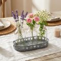 Flaschen Deko Glas Mini Vasen Tablett Metall Rund Ø11,5cm | Floristik24.de