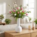 Moderne Deko Vase Metallvase Cremeweiß Ø10,5cm H25,5cm | Floristik24.de