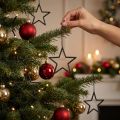 Glitzernde Hängedeko Sterne Schwarz Weihnachten Ø7,5cm 40er Set für festliche Dekoration | Floristik24.de