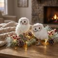 Winterdeko Deko Eulen Figuren zum Stellen Weiß 15cm 2St | Floristik24.de