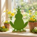 Froschkönig Filz Holz Grün 20cm x 27,5cm Sommerdekoration | Floristik24.de