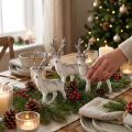 Deko-Rentier Weiß mit Glitzer – Winterliche Weihnachtsdeko 20cm 3St | Floristik24.de