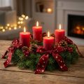 Samtband Weihnachten Sternenband Rot Gold B25mm L8m | Floristik24.de
