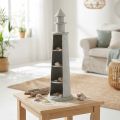Leuchtturm Shabby Chic Creme Sommerdeko maritim Ø14,5cm H51cm | Floristik24.de