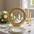 Jubiläumszahl 60 in Gold Ø40cm | Floristik24.de