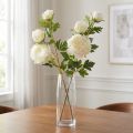 Pfingstrosen künstlich mit 3 Blüten Weiß Creme 81cm 2St | Floristik24.de