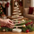 Mini Weihnachtsbaum Metall Deko Tonoptik Beige H30cm | Floristik24.de