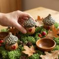 Keramik Eichel Haus Dekoeicheln mit Herzmotiv Braun 6cm - Herbstliche Tischdeko – 6 St | Floristik24.de