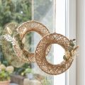 Boho Hängedeko Dekoringe Jute Naturfaser Ø28cm Wanddeko Fensterdeko 4er Set | Floristik24.de