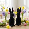 Deko Hase Schwarz Deko-Osterhase Beflockt H29,5cm 2 St | Floristik24.de