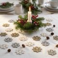 Schneeflocken Holz Glitter-Mix Ø2cm 144St | Floristik24.de