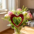 Herz aus Holz, Dekoherz zum Hängen, Herz Deko Rot H15cm | Floristik24.de