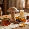 Holzpilz mit Rillen Holzdeko Pilz Mangoholz Natur 11,5×Ø10cm | Floristik24.de
