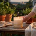 Citronella Kerze Duftkerze im Glas Weiß Ø12cm H12,5cm | Floristik24.de