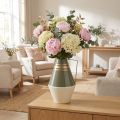 Nostalgische Metallvase mit Henkel im Vintage Look - Creme/Grau/Gold Ø19cm H31cm | Floristik24.de