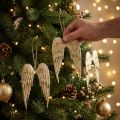 Engelsflügel Deko Anhänger Weihnachten Golden 14,5×9cm 4 St | Floristik24.de