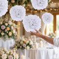 Pompom Papier Ø30cm Weiß 5St | Floristik24.de