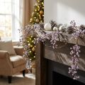 Dekohänger Beerenzweig Weiß Lila Winter Frost 130cm | Floristik24.de