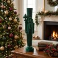 Nussknacker Figur stehend Weihnachtsdeko beflockt 77cm | Floristik24.de