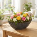 Pflanzschale mit Rillen Pflanzschiffchen Anthrazit 24cm | Floristik24.de