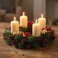 Adventskranz Tannenkranz mit natürlichen & künstlichen Zapfen Grün Türkranz Ø30cm Weihnachtsdeko | Floristik24.de