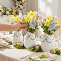 Vase mit Brille Osterdeko Keramik Weiß Ø8,5cm H13cm 3 St | Floristik24.de