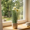 Gras mit Echinacea künstlich im Topf Weiß 56cm | Floristik24.de