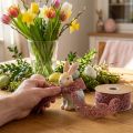 Samtband Ostereier Dekoband Ostern Altrosa 40mm 5m | Floristik24.de