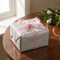 Weihnachtsband Organza Rosa mit Sternmotiv 15mm 20m | Floristik24.de