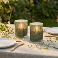 Deko Glas Windlicht Grün Weiß Motiv Wiese H12,5cm 2 St | Floristik24.de
